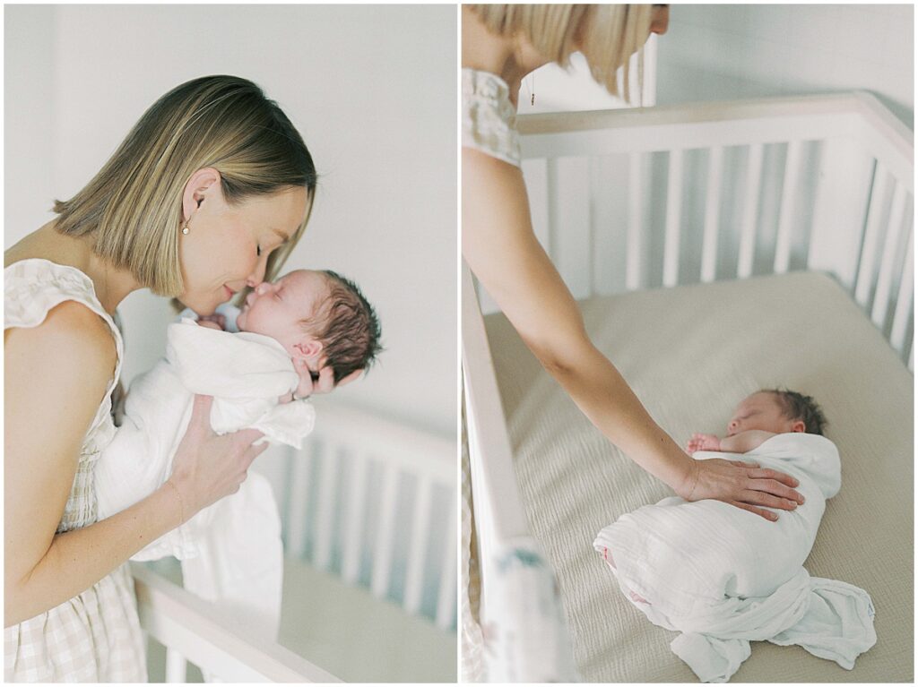 Kaitlin Mendoza captures Carmel, Indiana newborn photography of baby Noah during an in-home photo session.