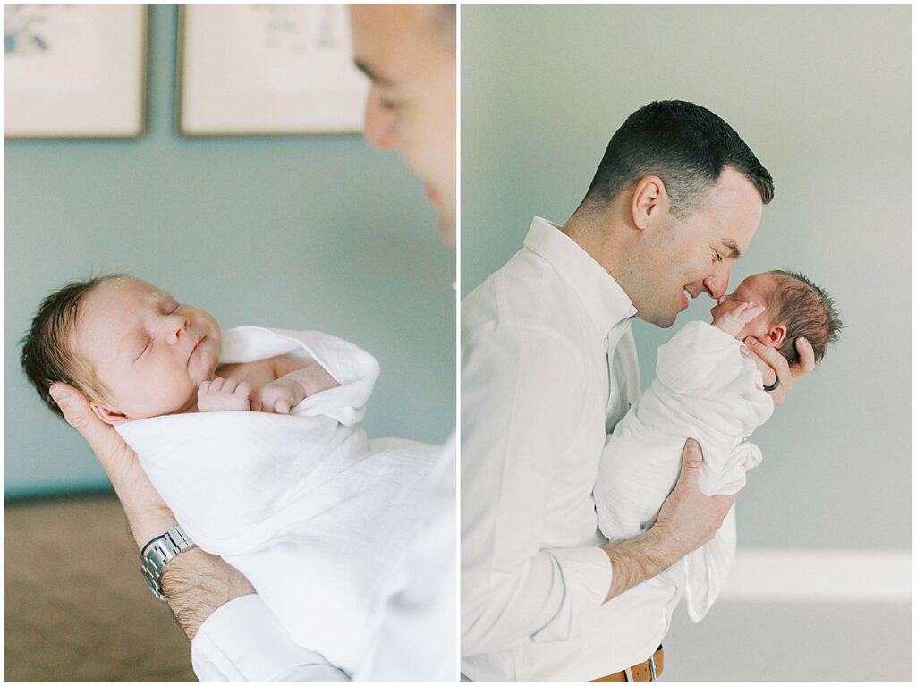 Kaitlin Mendoza captures Carmel, Indiana newborn photography of baby Noah during an in-home photo session.