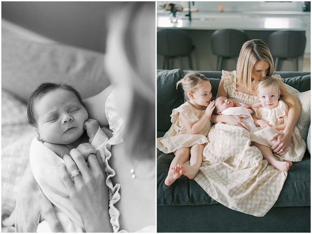 Kaitlin Mendoza captures Carmel, Indiana newborn photography of baby Noah during an in-home photo session.