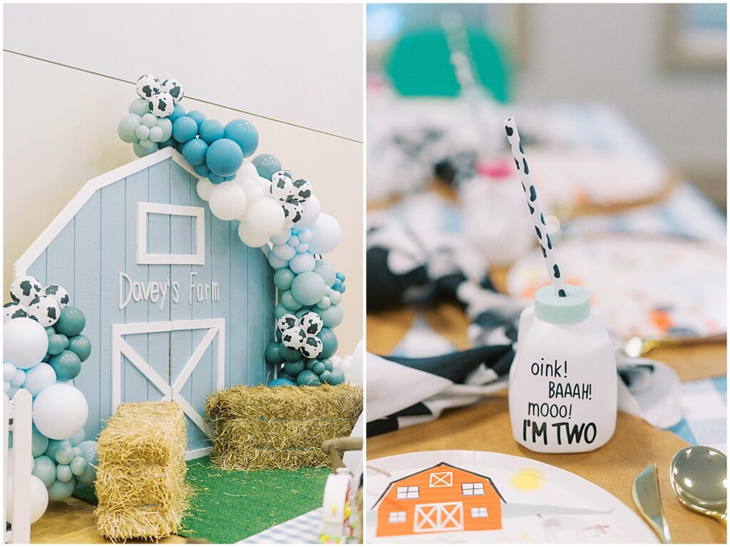 Kaitlin Mendoza is a kids birthday photographer in Indianapolis that captured Davey’s On The Farm themed 2nd birthday party at Holliday Farms.