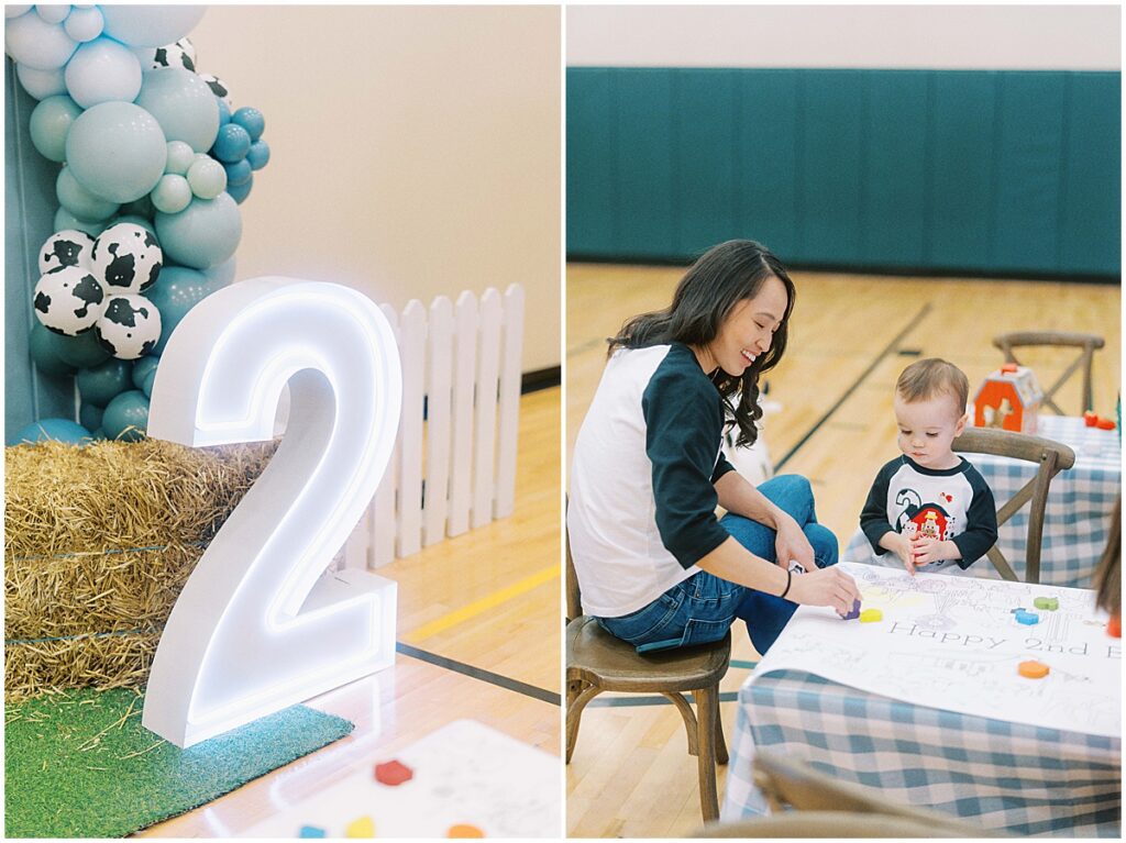 Kaitlin Mendoza is a kids birthday photographer in Indianapolis that captured Davey’s On The Farm themed 2nd birthday party at Holliday Farms.
