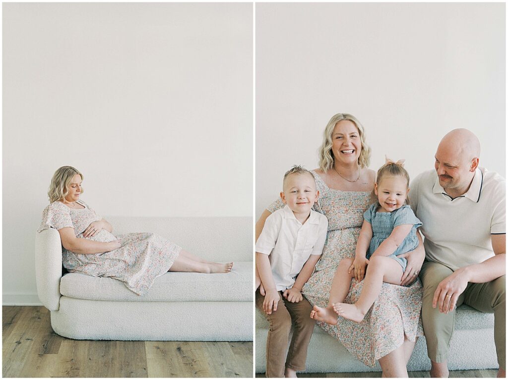 Kaitlin Mendoza is a maternity photographer in Indianapolis who photographed Anna and her family in the studio before baby #3.