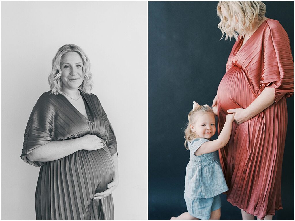 Kaitlin Mendoza is a maternity photographer in Indianapolis who photographed Anna and her family in the studio before baby #3.