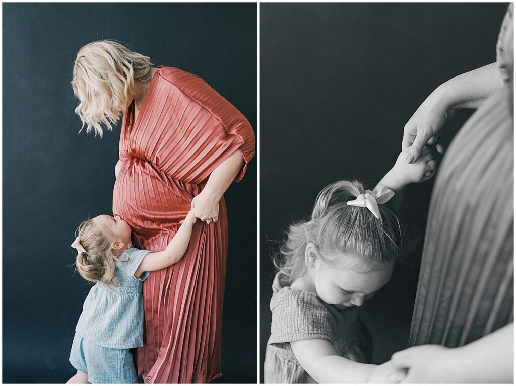 Kaitlin Mendoza is a maternity photographer in Indianapolis who photographed Anna and her family in the studio before baby #3.