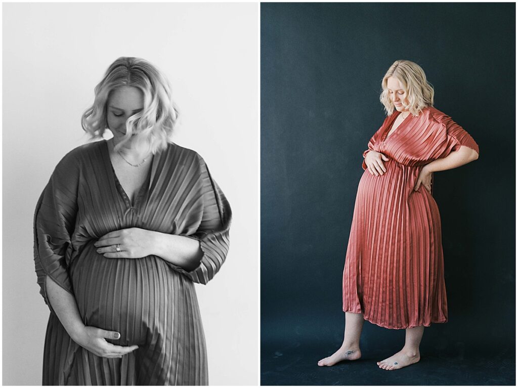 Kaitlin Mendoza is a maternity photographer in Indianapolis who photographed Anna and her family in the studio before baby #3.