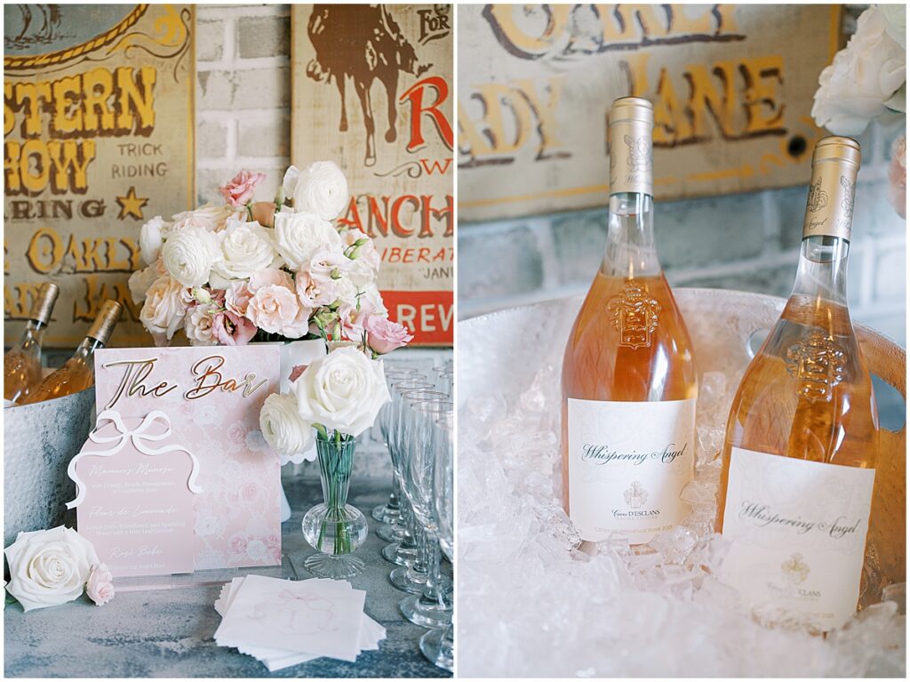 Personalized bar at Bonjour Bébé themed Carmel, Indiana baby shower