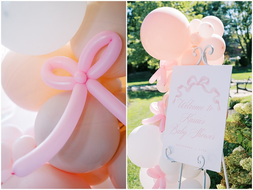Bonjour Bébé themed Carmel, Indiana baby shower with pink balloons