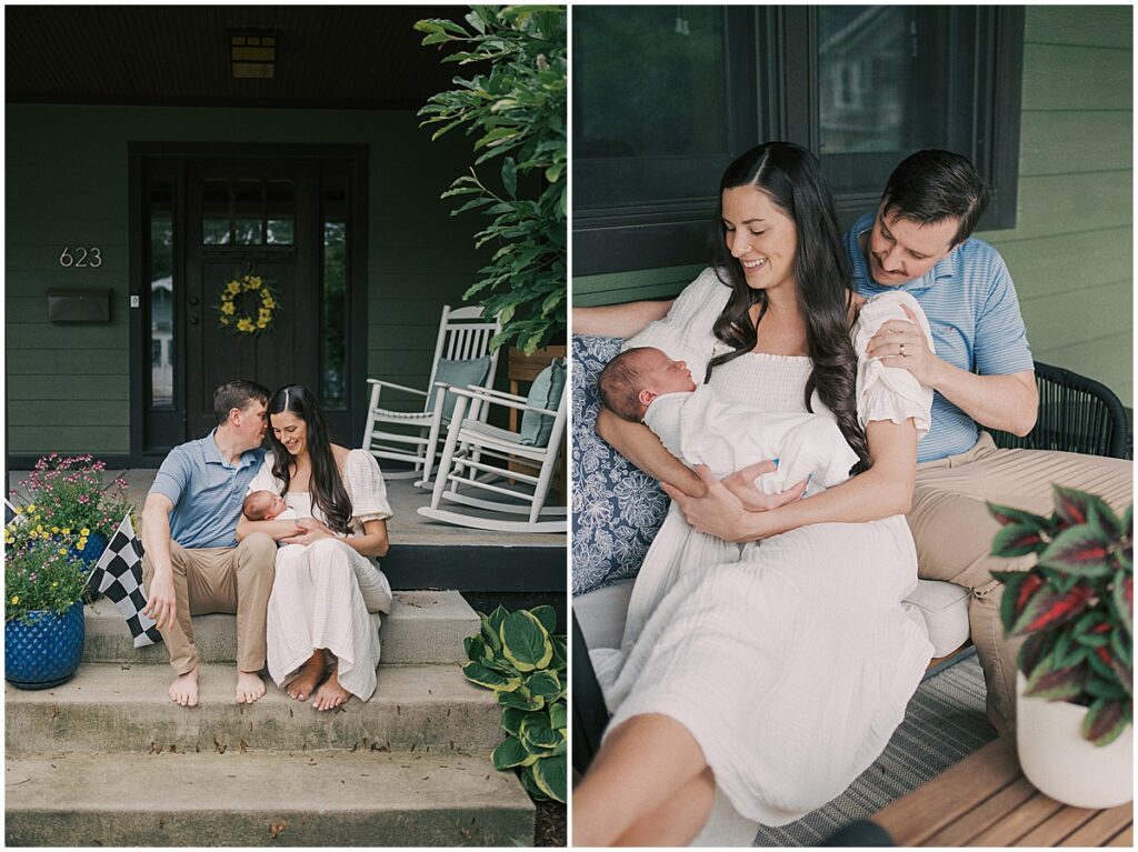 Meridian Kessler Indianapolis front porch newborn session