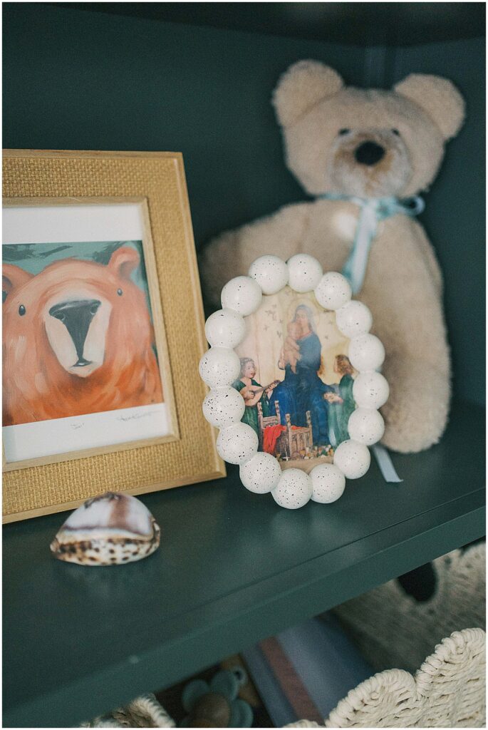 Green and white newborn nursery inspiration