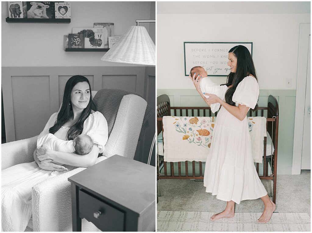 At home newborn session in Meridian Kessler Indianapolis