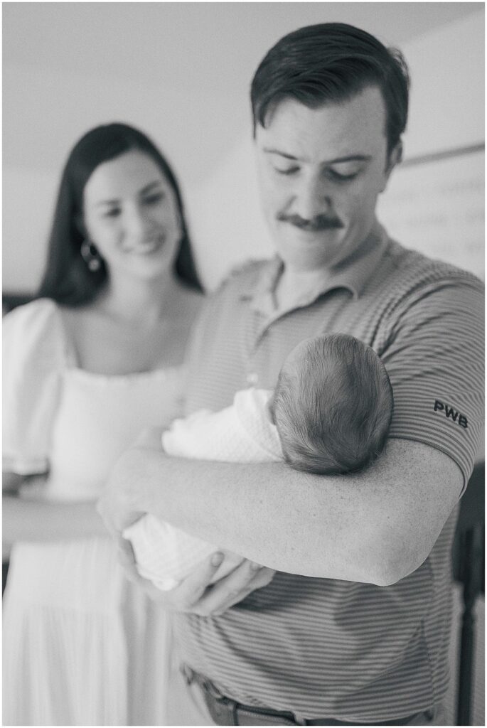 At home lifestyle newborn session in Meridian Kessler Indianapolis