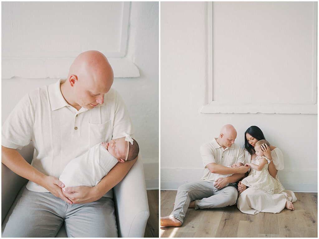 Cream and grey newborn session in Indianapolis Indiana studio
