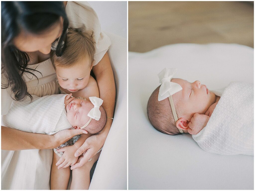 Off white studio newborn session in Indianapolis Indiana