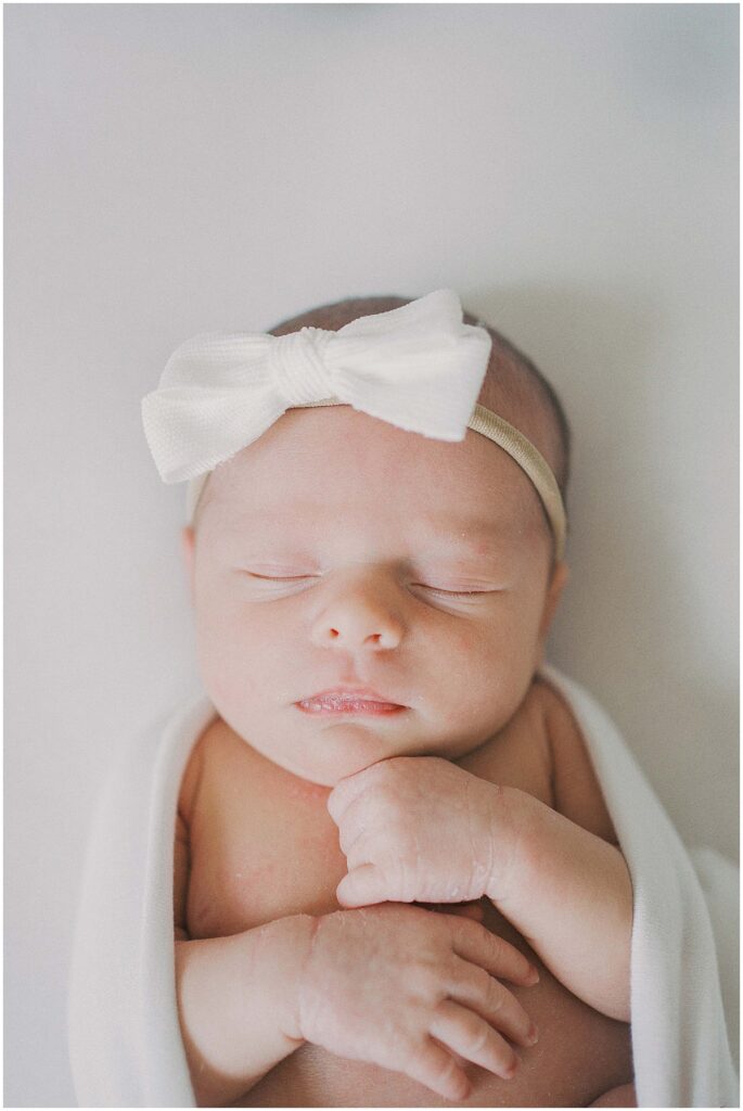 Off white studio newborn session in Indianapolis Indiana