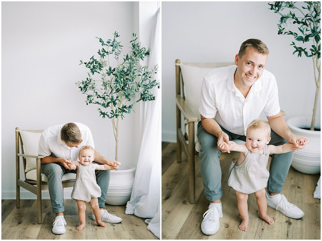 Father and son in Indianapolis photo studio