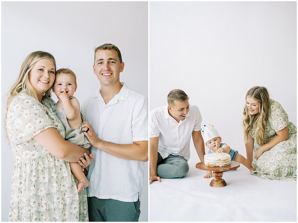 First birthday cake smash photos in Indianapolis studio