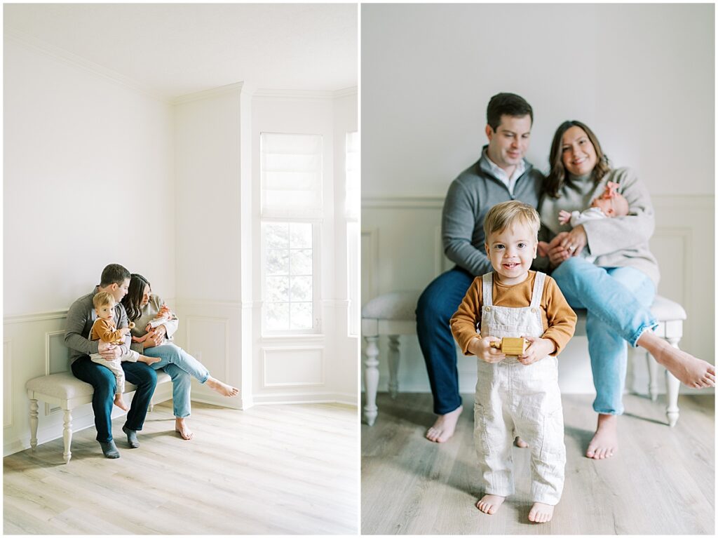 Big brother smiles during studio session with new sister in Indianapolis
