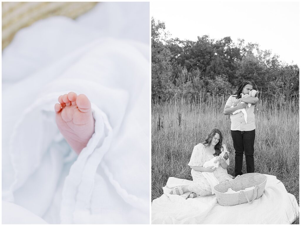 Detailed newborn foot during lifestyle session