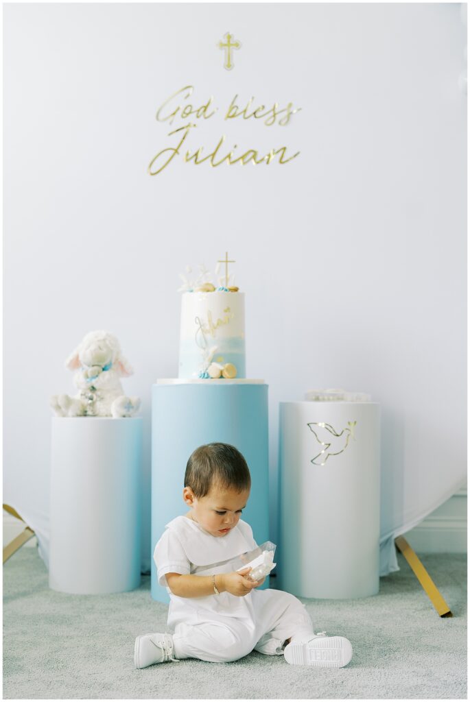 Portrait of baptized child by Carmel, Indiana Baptism Photographer