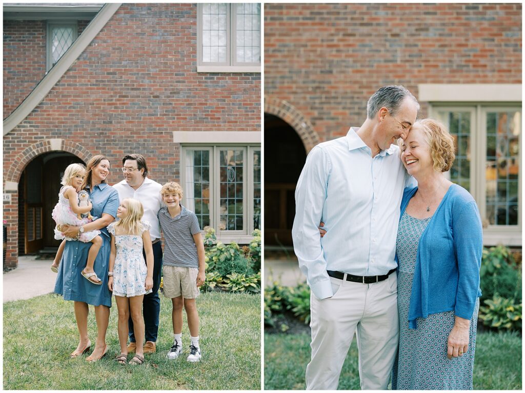 Extended family at home photo session in Indianapolis