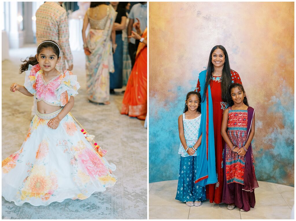 Girls in traditional dresses for Baby Shower at Ritz Charles in Carmel, Indiana