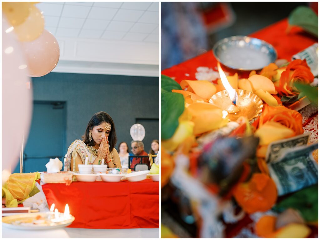 Family having traditional ceremony at Baby Shower at Ritz Charles in Carmel, Indiana
