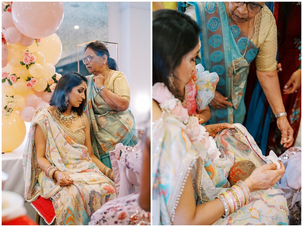 Family having traditional ceremony at Baby Shower at Ritz Charles in Carmel, Indiana
