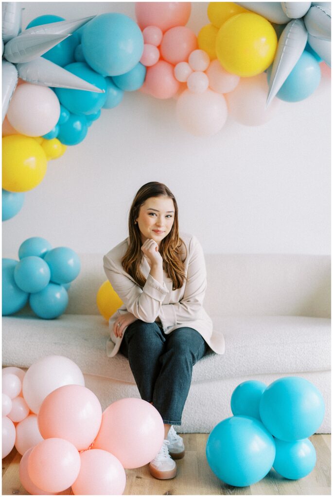Studio branding photography for a balloon artist.