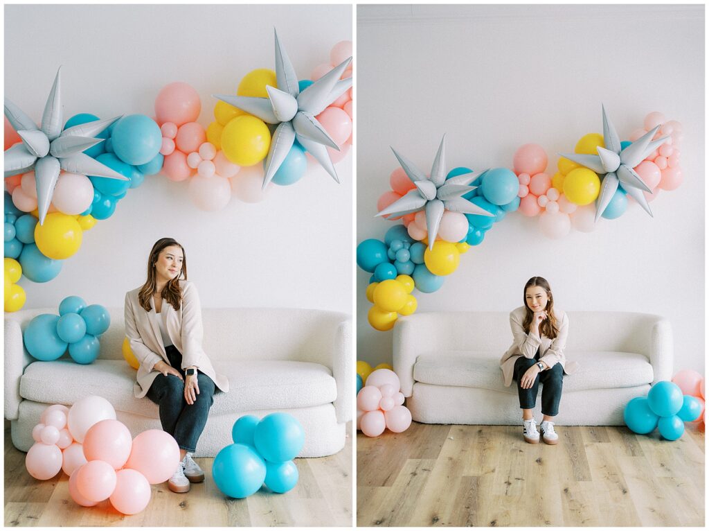 Studio branding photography for a balloon artist.