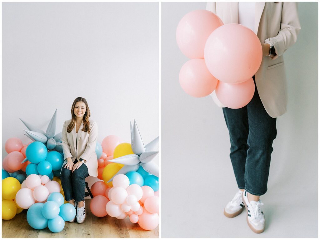 Studio branding photography for a balloon artist.