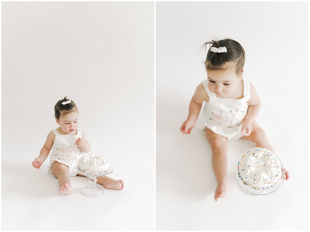 First birthday cake smash session by Indianapolis Photographer Kaitlin Mendoza
